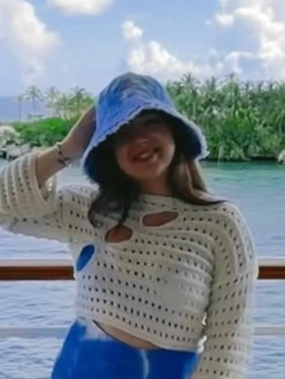 Aerie Blue/White Tie Dye Bucket Hat - Picture 2 of 2